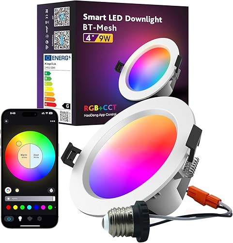 MagicLight Luz inteligente de 6 pulgadas, 15 W RGBCW regulable que cambia de color LED sin lata, control de aplicación, compatible con Alexa Google disponible en Yaxa Guatemala