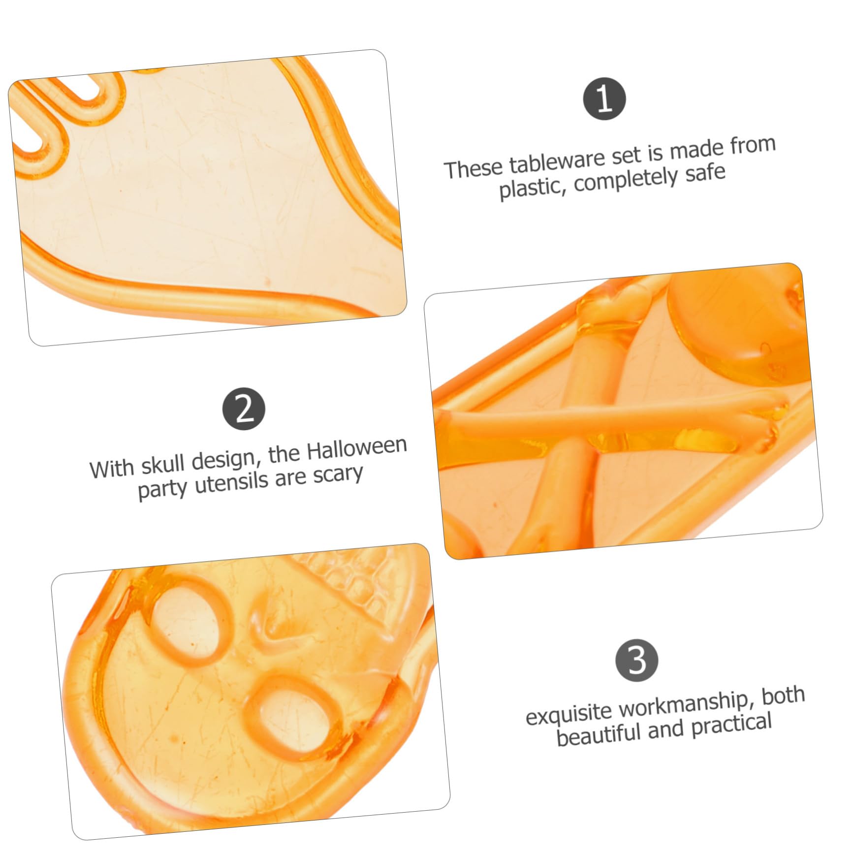 Garneck Plastic Party Supplies Halloween Decorative Utensils 12pcs Set Non-pierce Smooth Surface Chic Design