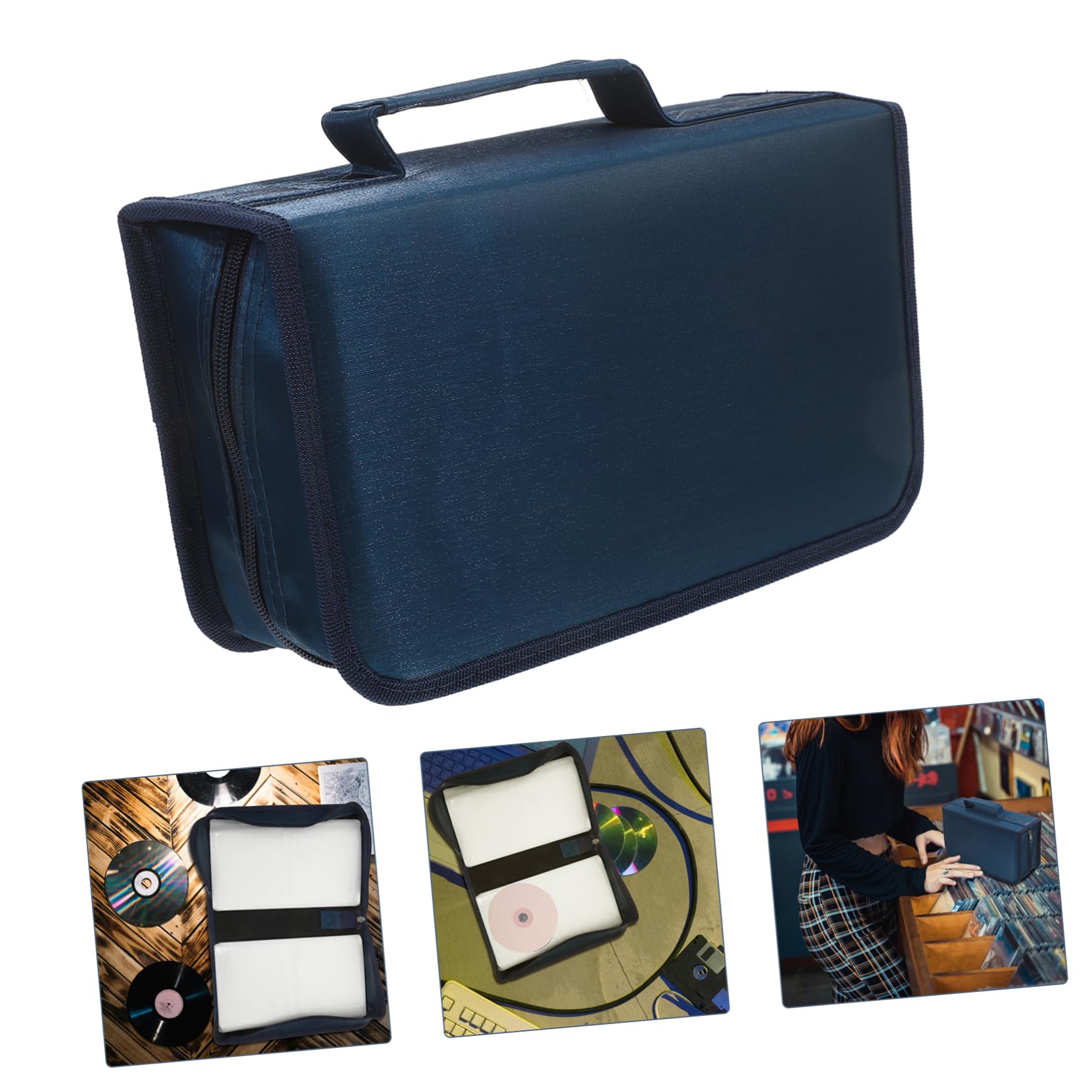 ULTECHNOVO 3pezzi Custodia Cd Portatile Organizer Compatto Per Dvd e Dischi Capacità Protezione Contro Graffi e Danni Per Uso Domestico e Auto Design Minimalista e Elegante