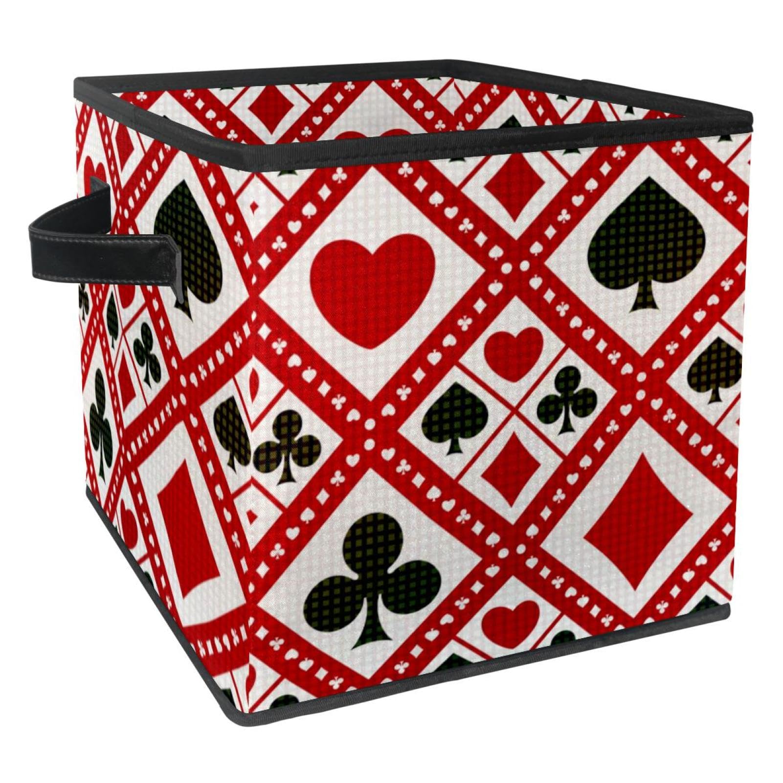 Boîte de rangement jouet et vêtements pliable avec poignées motif poker pour maison
