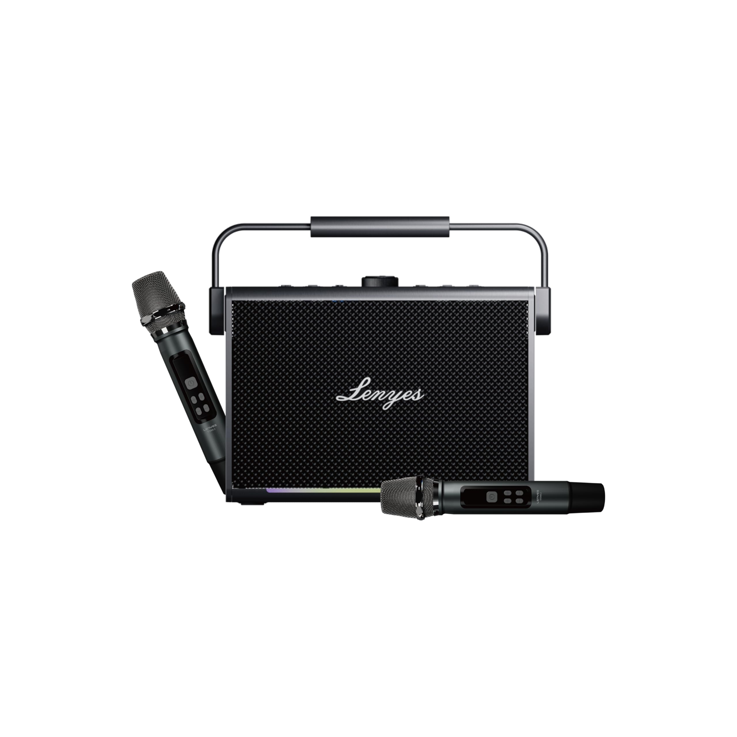 Lenyes Titan 2 Bluetooth Party Speaker 200W Peak Power, 100W RMS, Dual Wireless Microphones, TWS Stereo, RGB Lights, 5000mAh Battery, IPX6 Waterproof, Portable Karaoke Speaker with AUX/USB/TF/OTG-picture-22