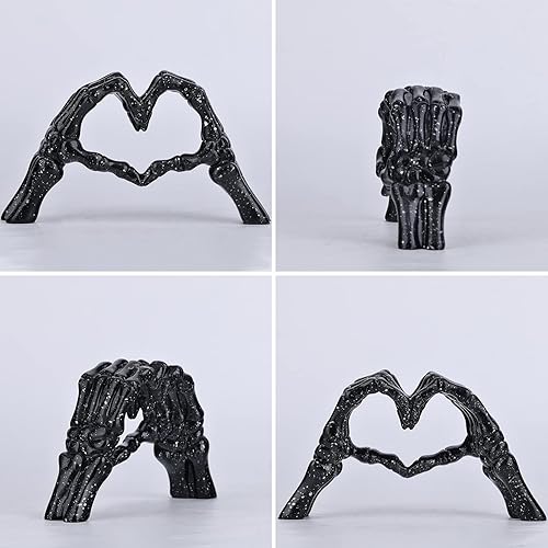 Miniatura 6 de DOVDOV Estatua de gesto de amor, escultura moderna hecha a mano negra, decoración del hogar, corazón de resina, escultura abstracta, sótano,