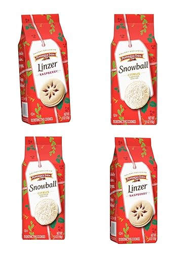 Pepperidge Farm Milano Holiday Edición limitada Linzer - Galletas cítricas de frambuesa y bola de nieve, paquete de 4 (2 Linzer y 2 cítricos)