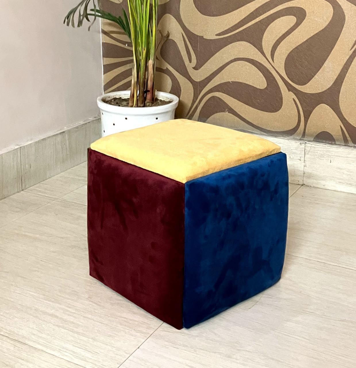 5 in 1 Stool Multicolour Seating Cube Stackable Nesting Ottoman