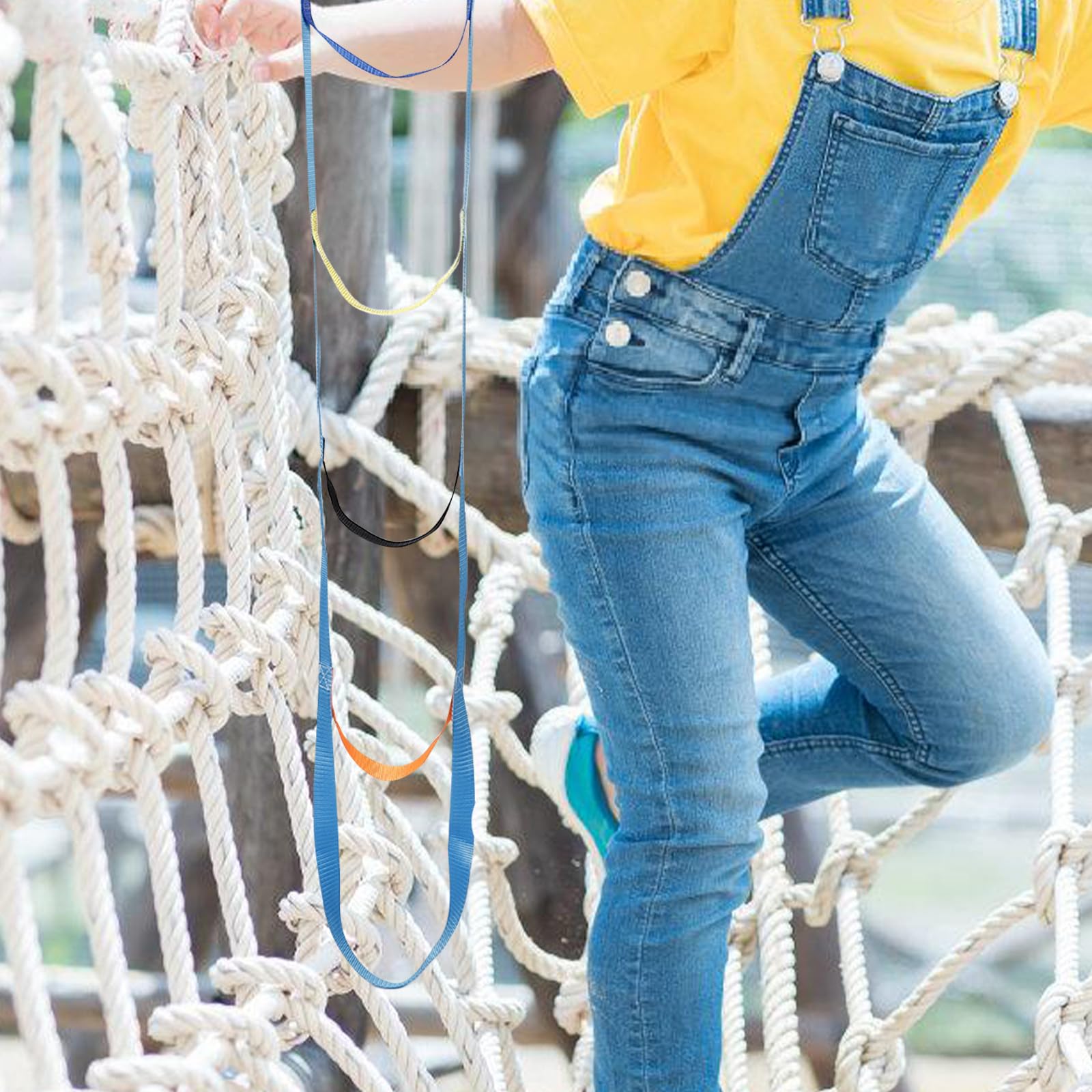 DECHOUS Scala di Corda da Arrampicata per 2 Metri 6 Gradini, Corda Morbida Resistente per Esterni, Accessorio per Set da Gioco All’Aperto, Sviluppo Capacità Motorie e Sicurezza