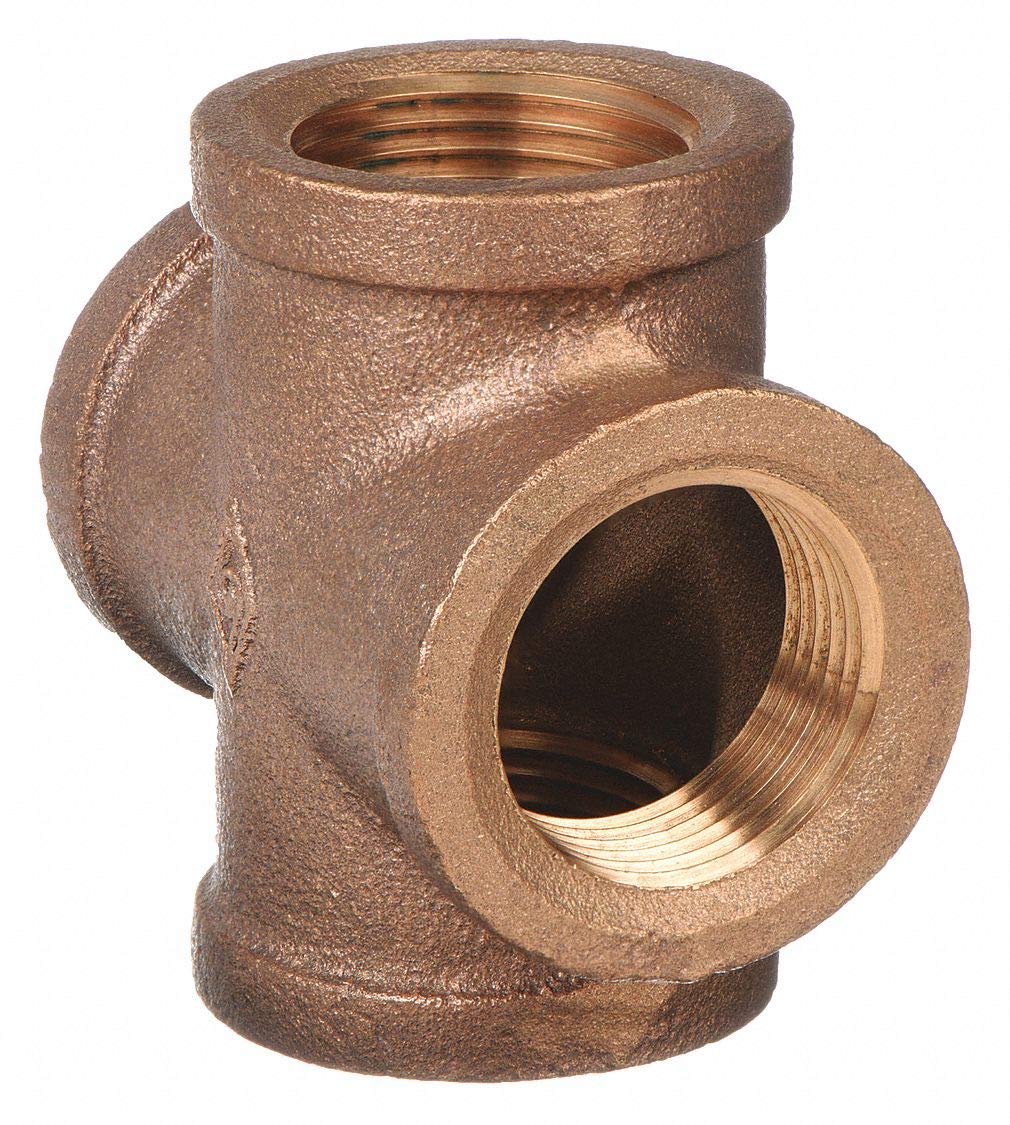 Red Brass Cross, 3/8 in Pipe Size, Fnpt, 1 Ea,20400006892