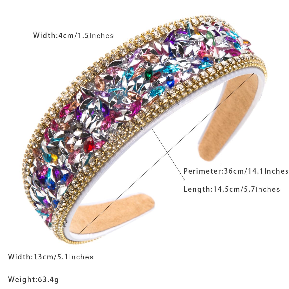 scicent Headband Fashion Rhinestone Head Bands for Women Crystal Bling Hair Band Fashion Non Slip Hair Hoops Padded Hair Accessories for Girls Ladies 25507 - Image 2