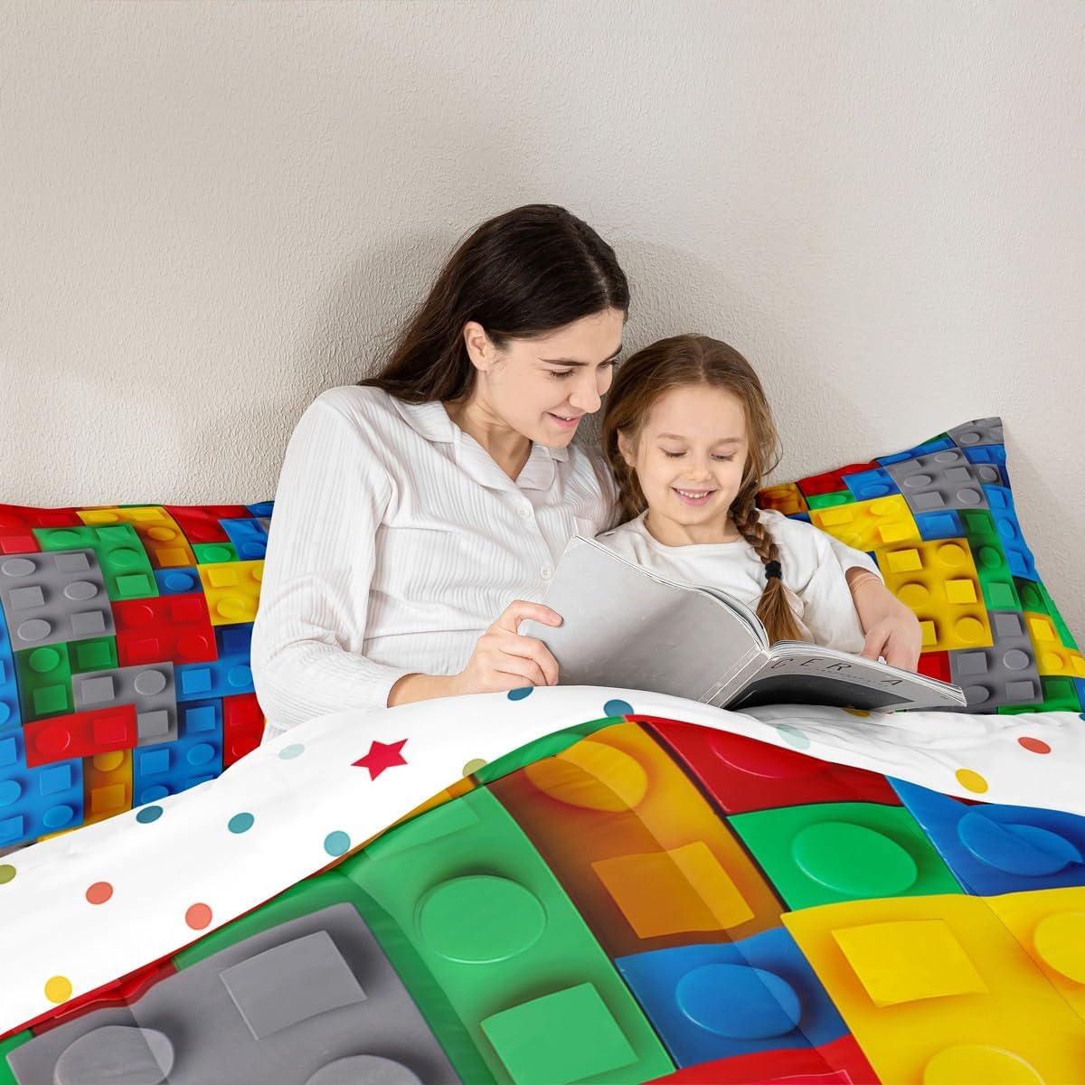 Erosebridal 3 Pieces - 3D Building Blocks Theme 1 Area Rug + 1 Queen Comforter + 2 Pillow Cases