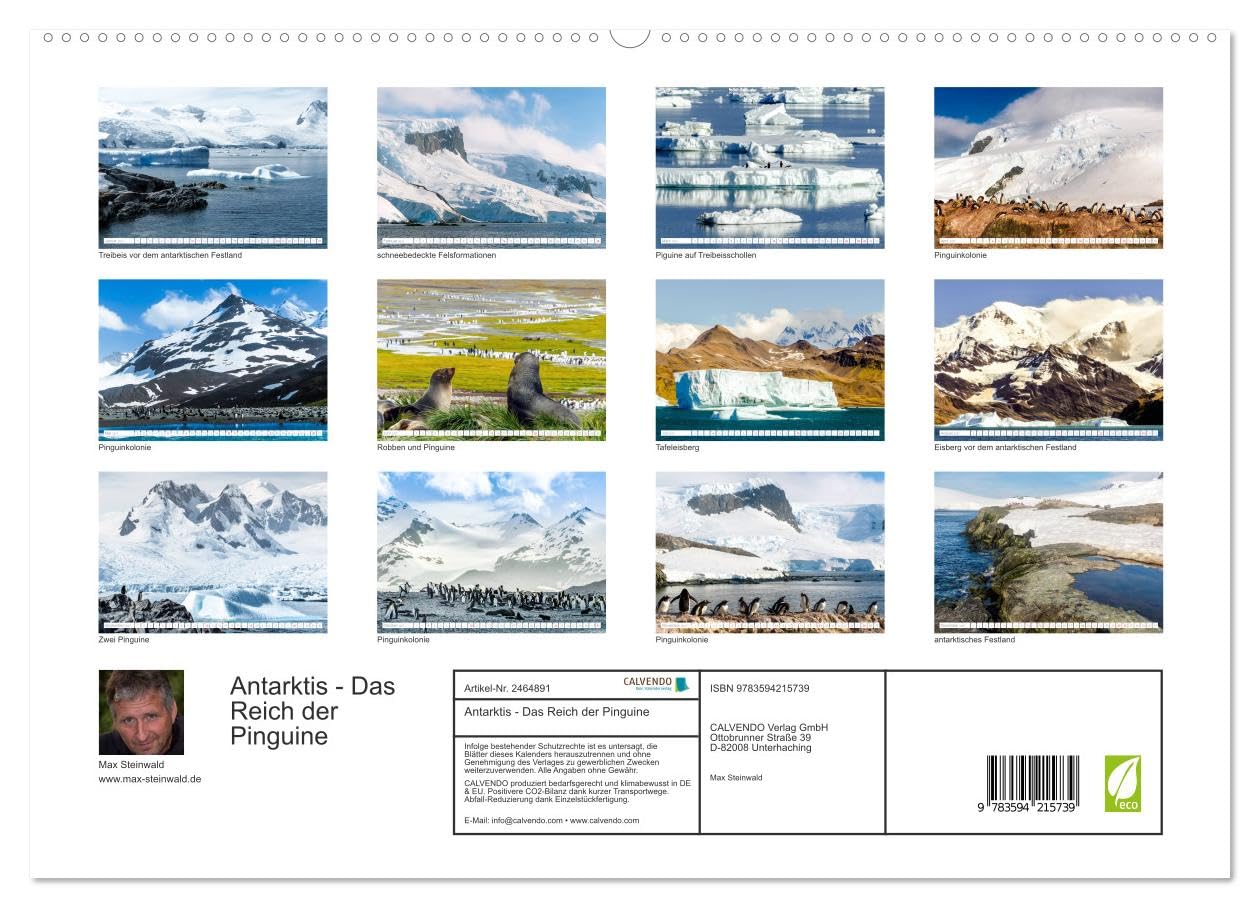 CALVENDO - Antarktis - Das Reich der Pinguine (hochwertiger Premium Wandkalender 2027 DIN A2 quer), Kunstdruck in Hochglanz: Antarktis - Lebensraum der Pinguine - Ein Blickfang im Büro und zu Hause