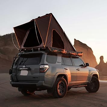 Outdoor Hard Shell Roof Tent, Truck SUV Camping Roof Tent with Ladder Waterproof Hard Shell Tent Overland Roof Tent for Cars Trucks SUVs Camping Travel Mobile