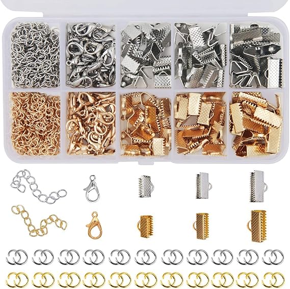 EuTengHao 440Pcs Ribbon Bracelet Kit Bookmark Pinch Crimp