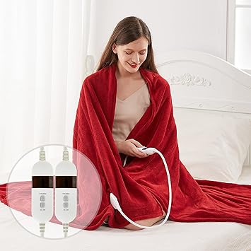 Review SELEPHANT California King Size Heated Blanket with Dual Control , 90″ x 100″ Electric Throw Blankets with 5+1 Heat Settings Fleece Heating Blanket, 10hrs of Auto Off, Machine Washable-2 Years Warranty