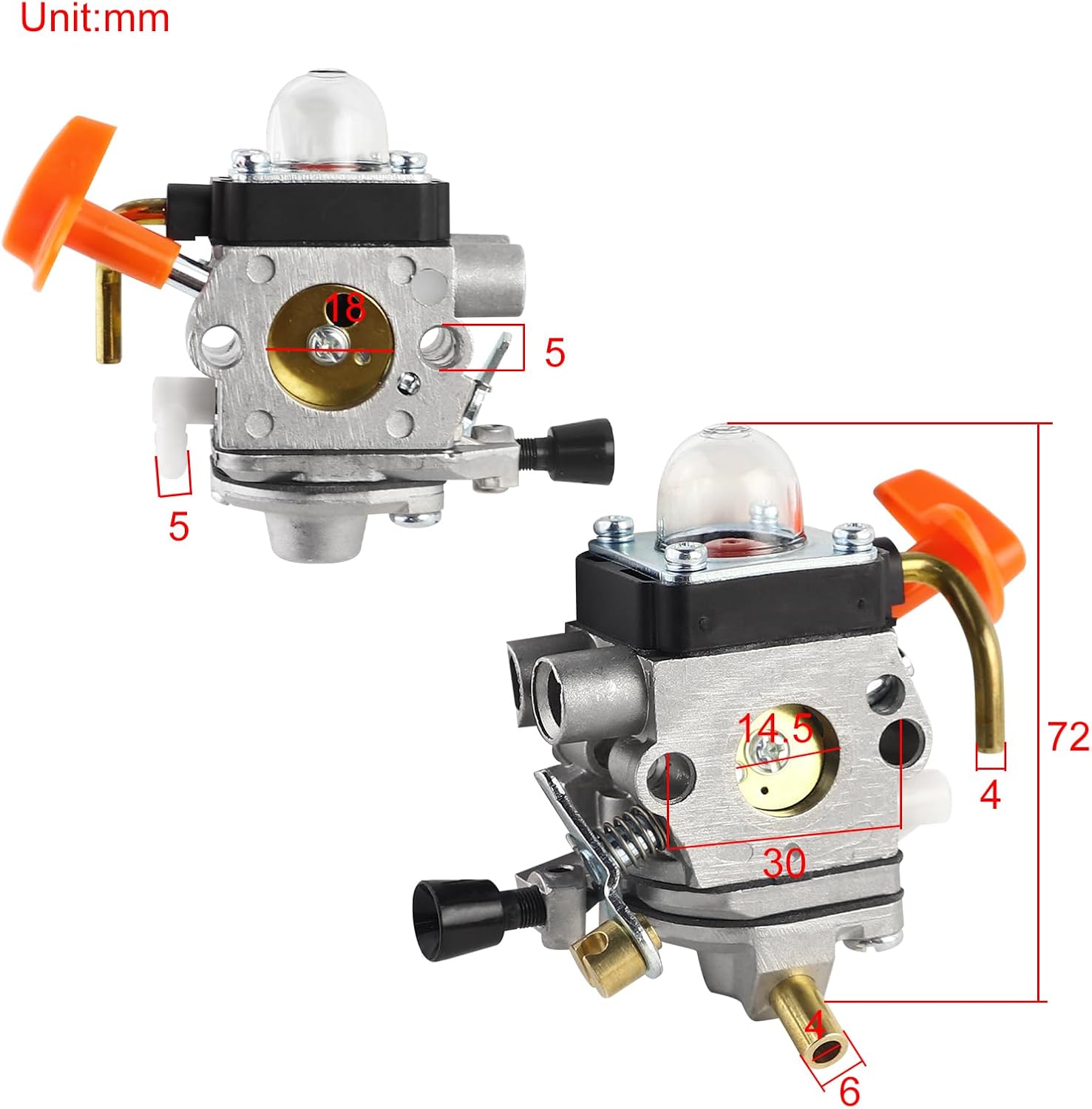 FLYPIG Carburetor with dimensions