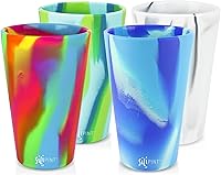 Vista 43 de Silipint Vaso de pinta de silicona de 16 oz – Vaso de silicona reutilizable irrompible sin BPA – Flexible apto para lavavajillas, microondas