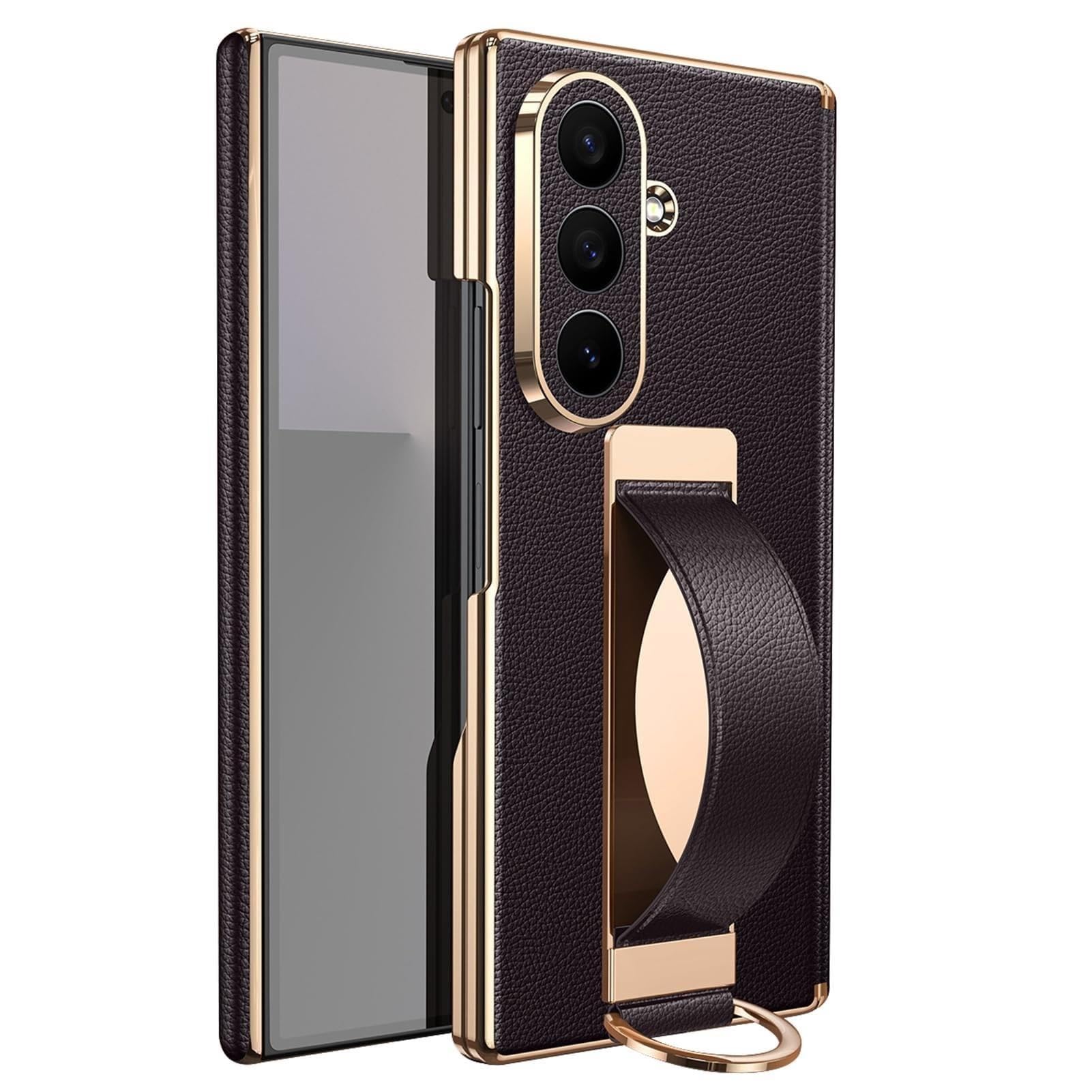 Custodia Per Samsung Galaxy Z Fold 8 Ultra, Pelle Vera Placcatura Case