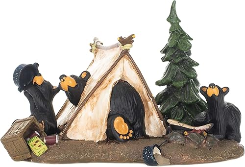 Miniatura 2 de Camp Runamuck - Figura de resina fundida a mano con oso negro de 5 x 75 pulgadas