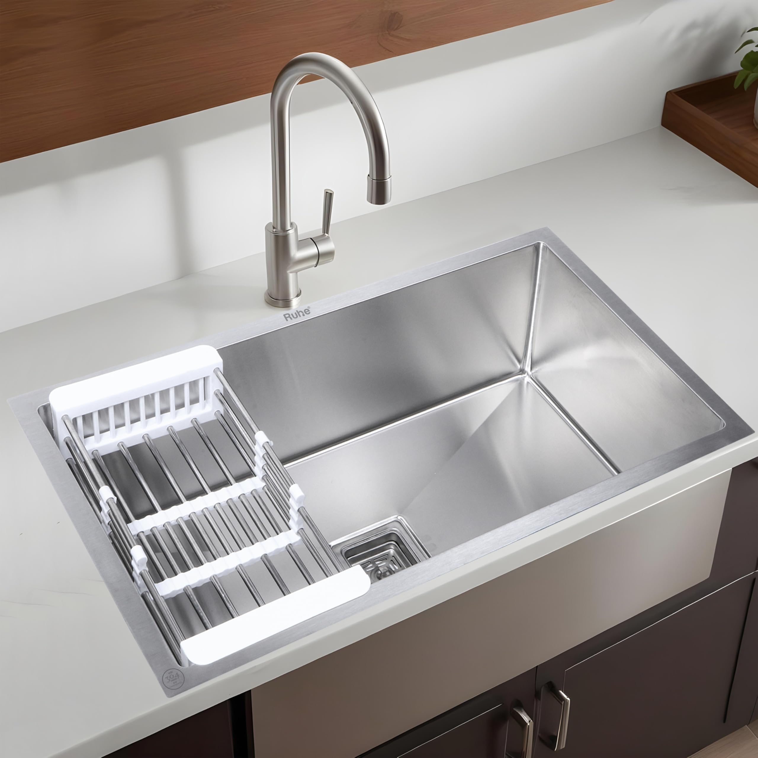 Ruhe Stainless Steel Kitchen Sink - 32" Handmade -1