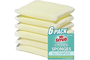 Mr. Scrub Dish Washing Kit: 6 Multipurpose All-Purpose Sponges for Kitchen