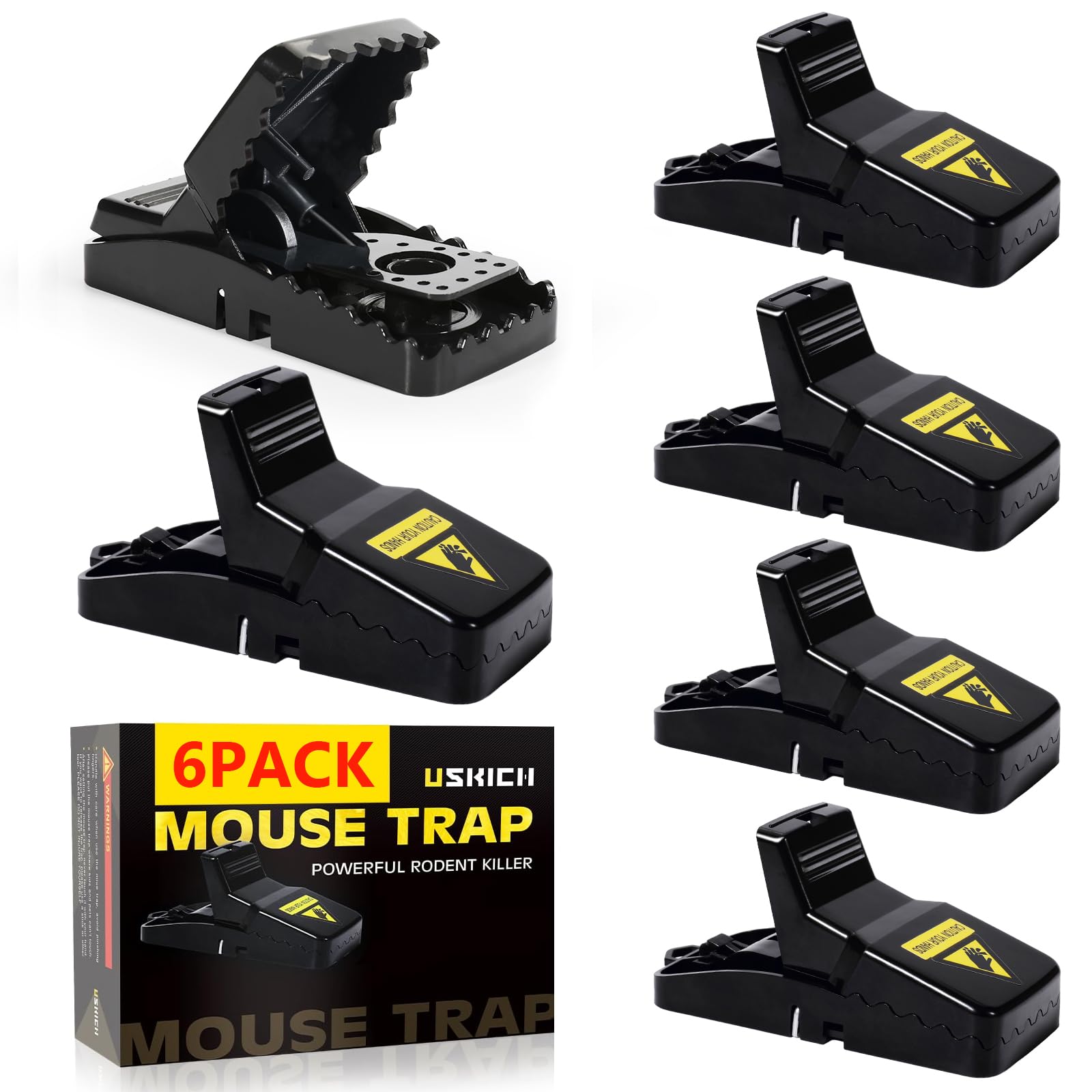 6 Pack Mouse Traps Indoor for Home,Mice Traps for House,Reusable Mouse Trap That Work,Small Mice Catchers for Home Indoor, Quick Set Mousetraps Effective