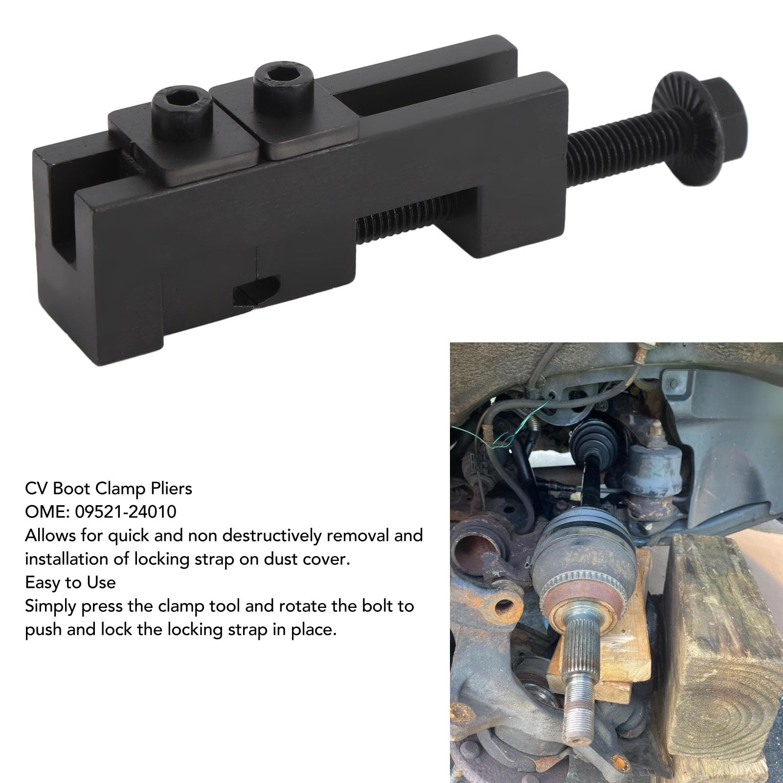 09521-24010 CV Joint Axle Boot Drive Shaft Clamping Tool Single Ear Hose Clamp Pliers with Adjustable Jaws