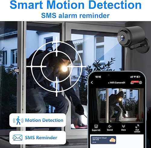 Miniatura 5 de Mini cámara para vigilancia inalámbrica cámara de seguridad HD con conexión inalámbrica WiFi, almacenamiento de tarjetas SD y control de