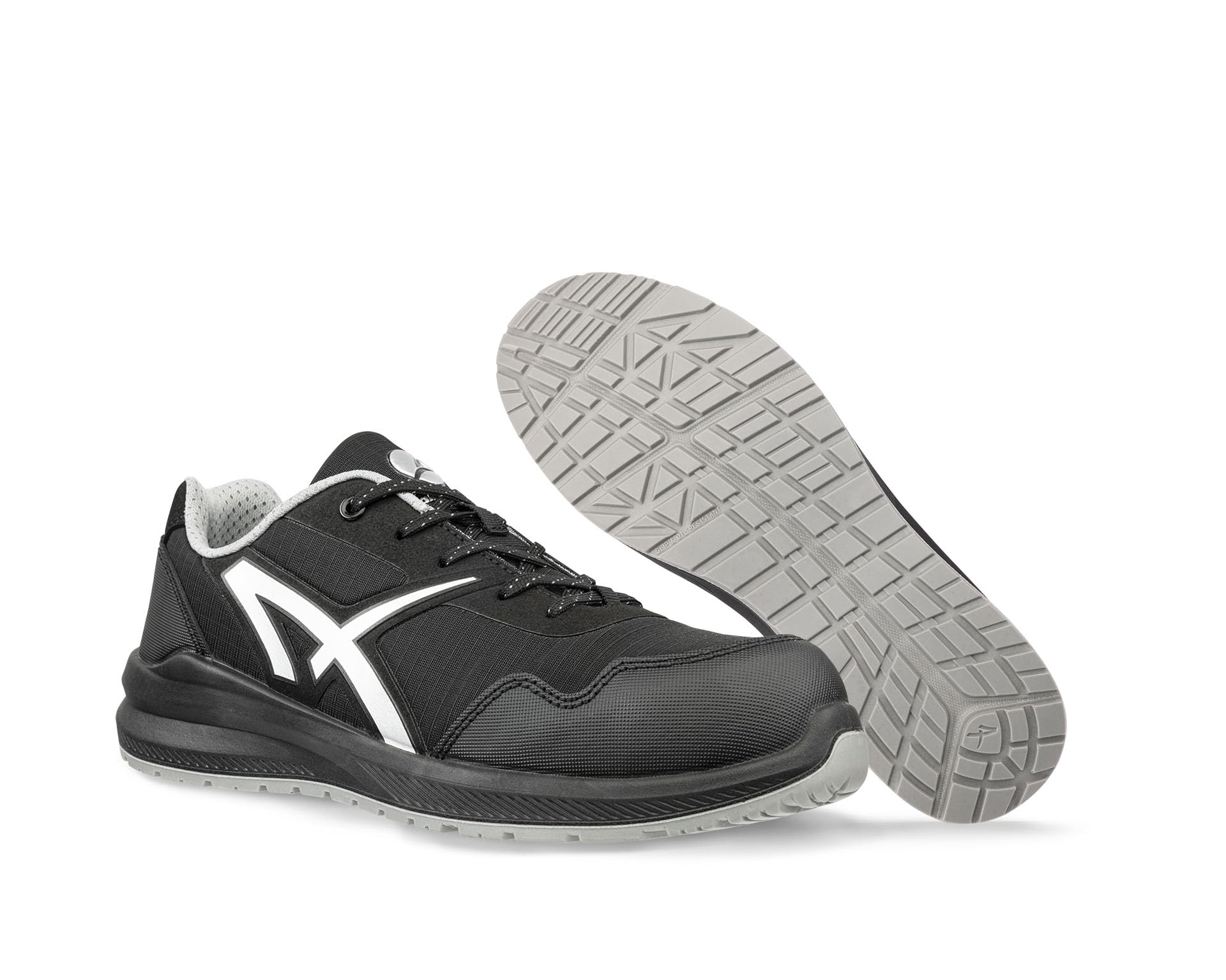 ALBATROS Drifter Low S1P Sicherheitsschuh – atmungsaktive, rutschfeste Arbeitsschuhe mit Fiberglaskappe - Größe 44 – leichte Sicherheitsschuhe Herren & Damen – schwarz