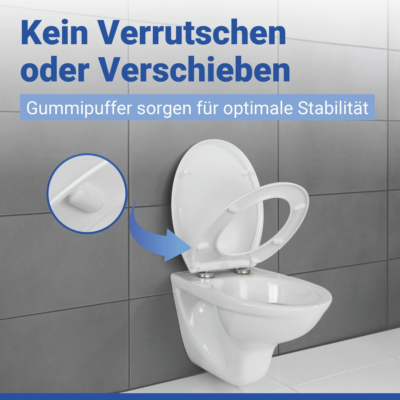WENKO Deska sedesowa Ios, stabilna plastikowa deska sedesowa premium w kolorze białym, z łatwym zamknięciem, automatycznym opuszczaniem i 1-przyciskowym klipsem mocującym ze stali nierdzewnej dla