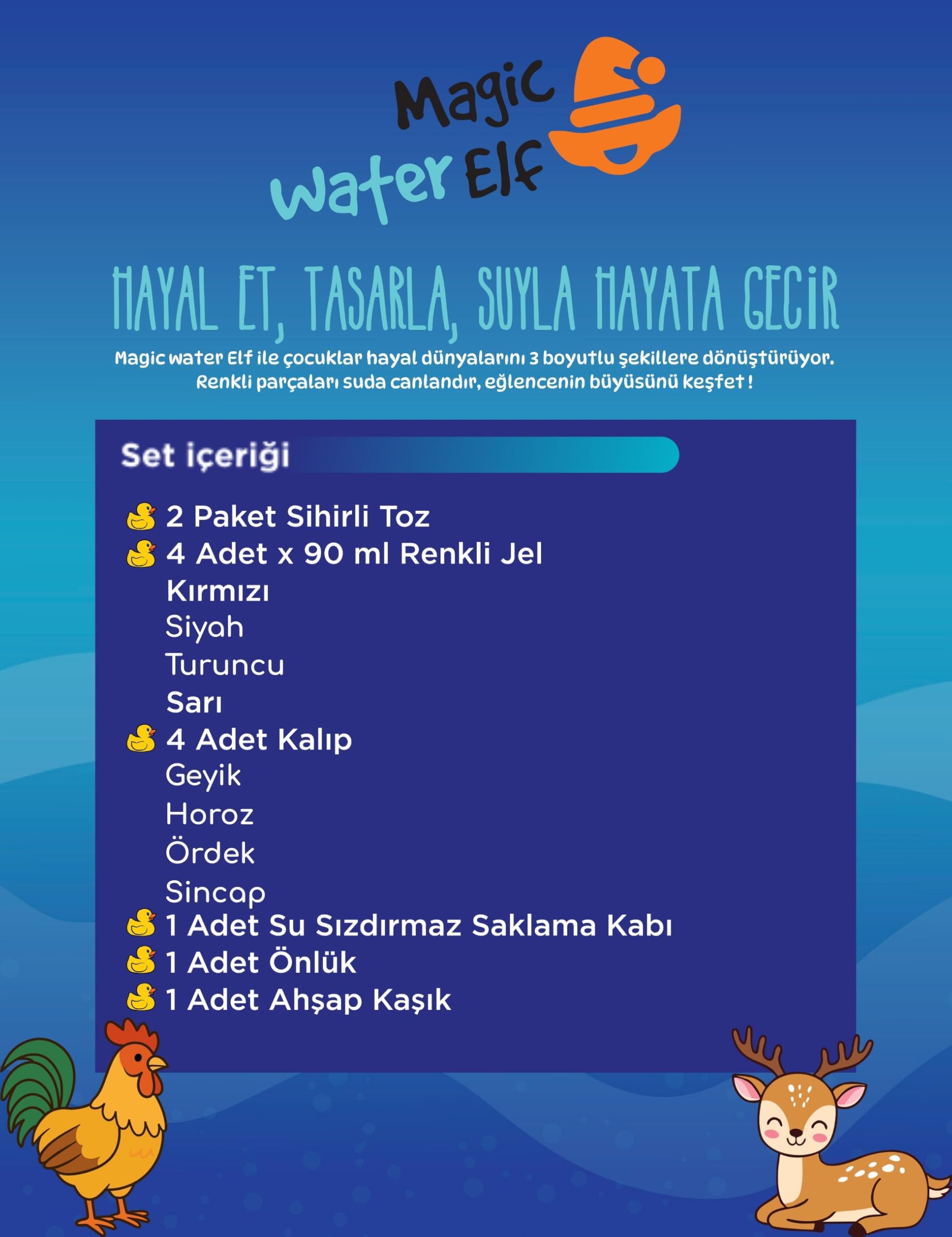 Magic Water Elf Sihirli Su Hayvanları Kendin Yap Eğitici Oyun Seti-Çiftlik | Çocuklar için El Yapımı Renkli Su Peri Oyuncağı, Yaratıcı Oyun Parti Hediyeleri