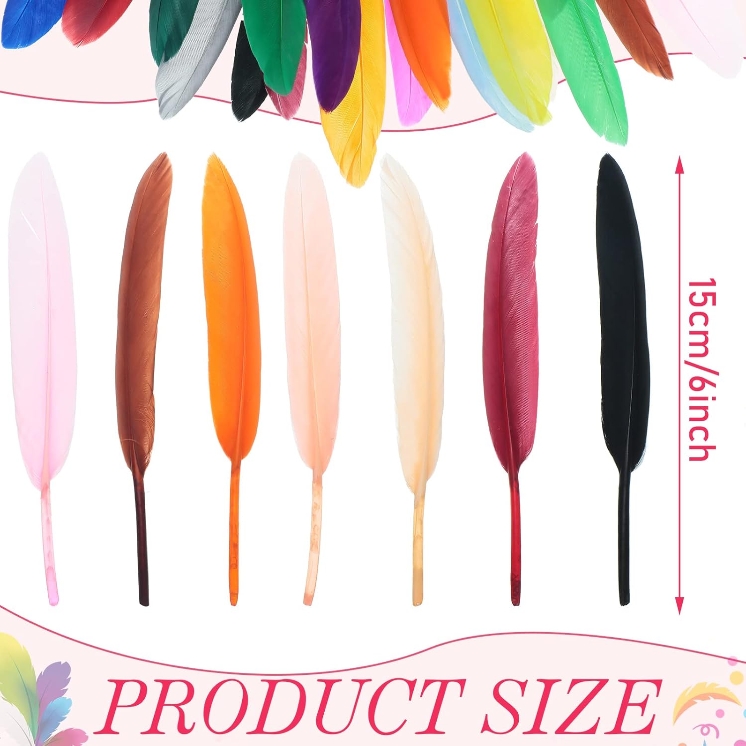 1000 Pcs Colorful Goose Natural Feathers Rainbow 4-6 Inches Feathers Colored Feathers for Crafts DIY Art Jewelry Making Decorations Supply, 20 Colors