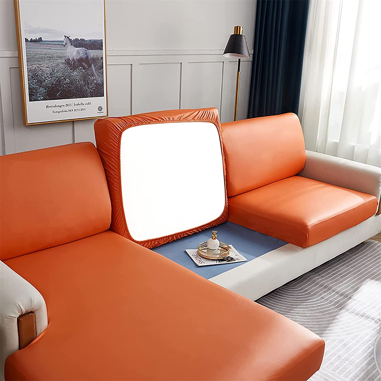 Housse de canapé en cuir synthétique extensible et imperméable XL