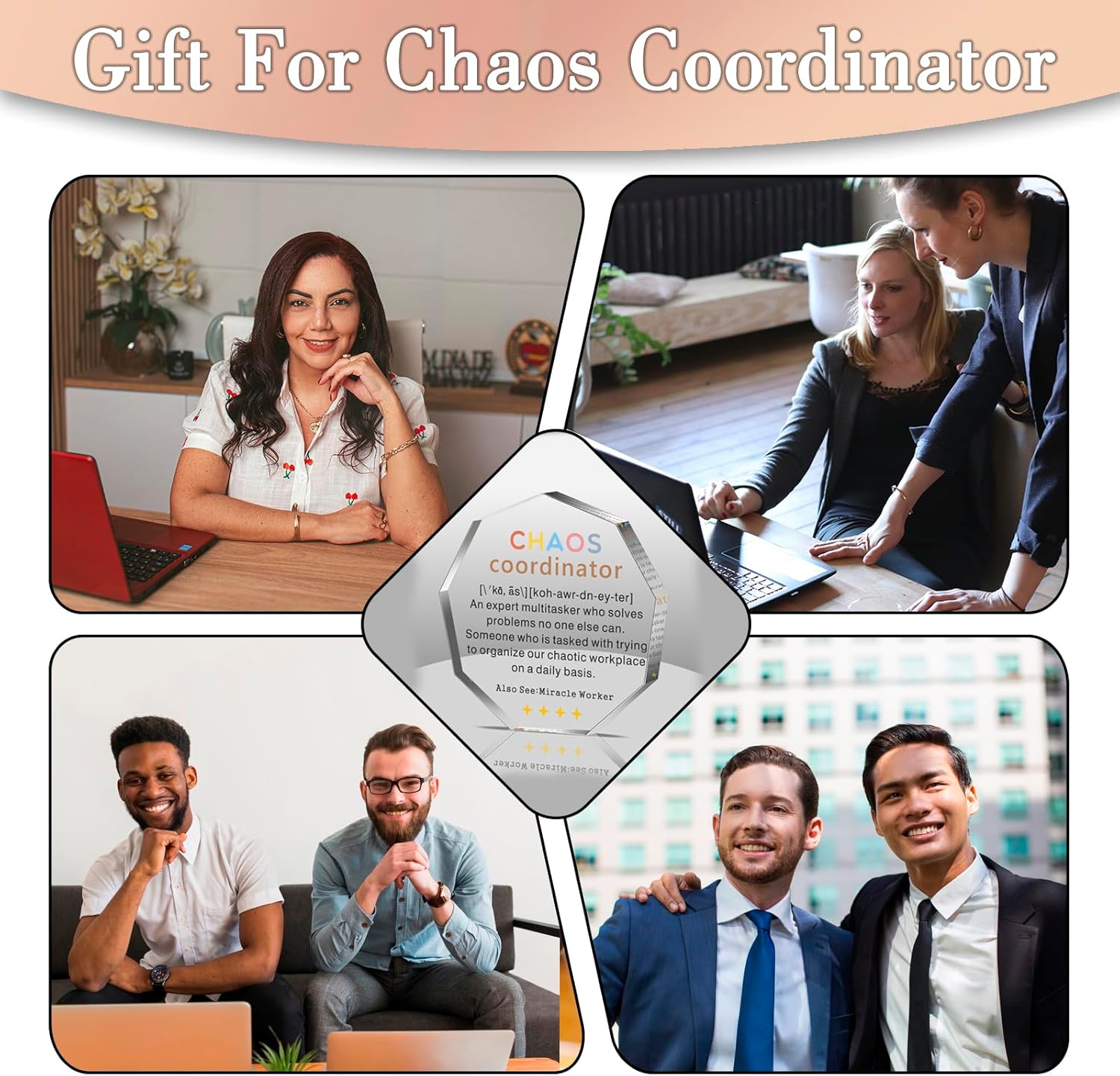 Chaos Coordinator Gifts For Coworkers Social Worker Thank You Gift For Office Staff Motivational Desk Decoration Administrative Assistant Gift For Boss Inspirational Gifts Office Cubicle Decor - Image 6