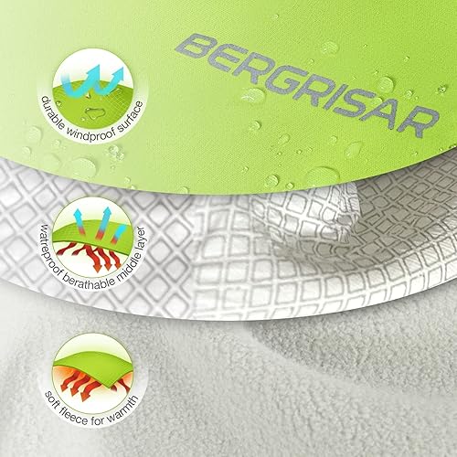 Miniatura 2 de BERGRISAR Chaqueta de ciclismo para hombre, rompevientos de invierno, para correr, senderismo, ciclismo, abrigo térmico de forro polar para golf,