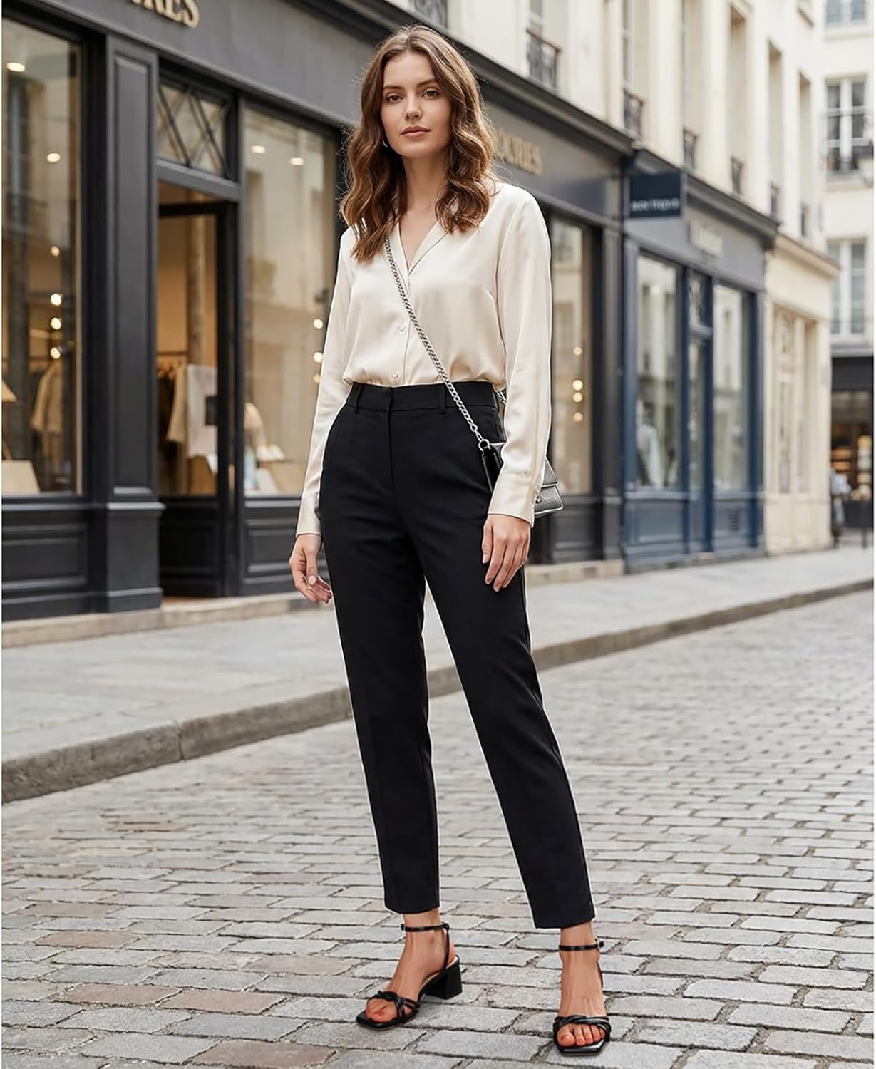 Strappy Heels for Women Square Open Toe Sandals Comfort Chunky Block High Heels Ankle Strap Wedding Bridal Party Prom Dress Shoes - Image 6