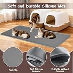 Cat Litter Mat Extra Large 51" x 25.6" - Silicone Litter Trapping Mat for Scatter Control, Waterproof Non-Slip with Raised Edges, Soft on Paws, Easy to Clean, Multi-Purpose Pet Pad