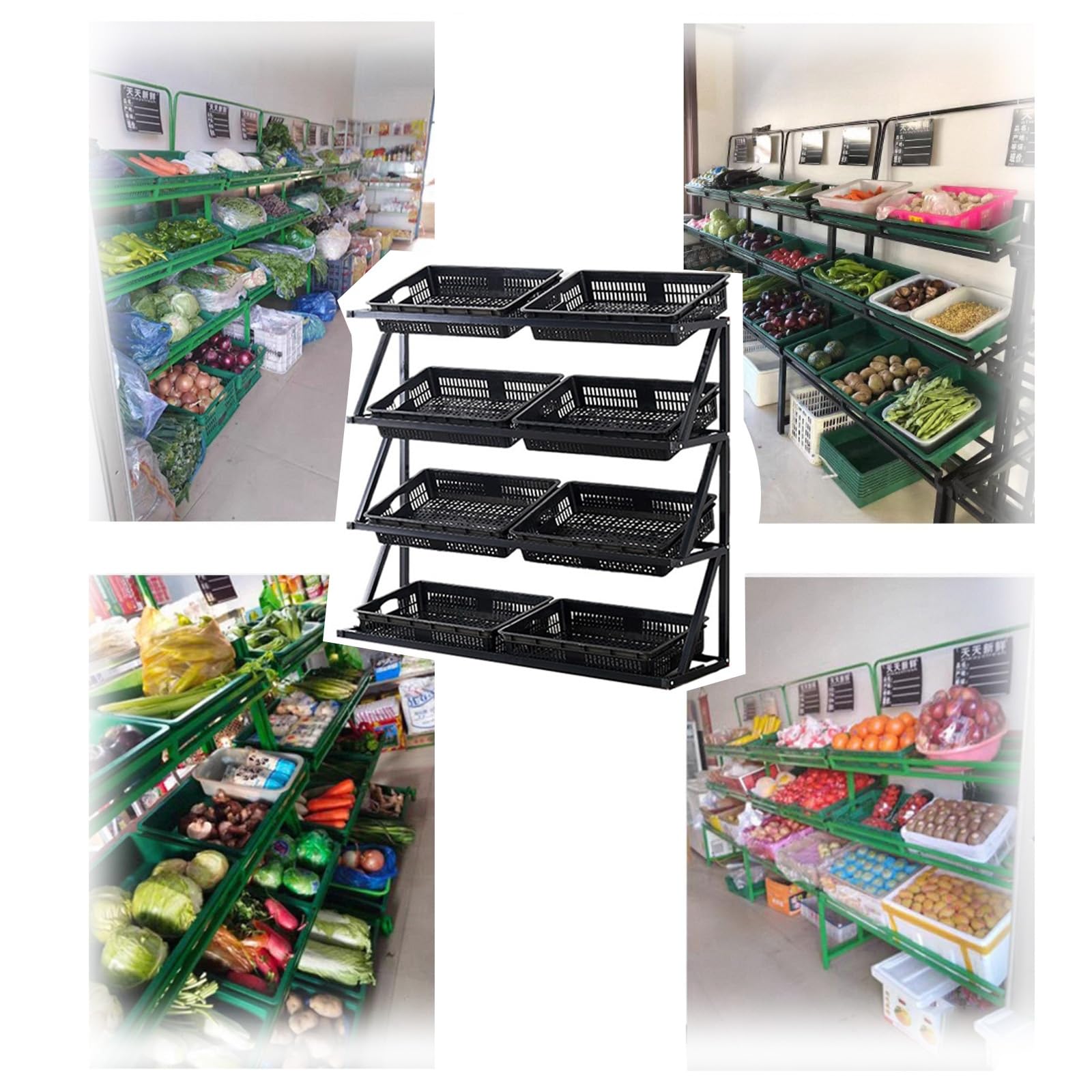 Versatile dispensa da cucina con 8 cesti, soluzione per riporre la spesa e uso domestico e commerciale, design salvaspazio