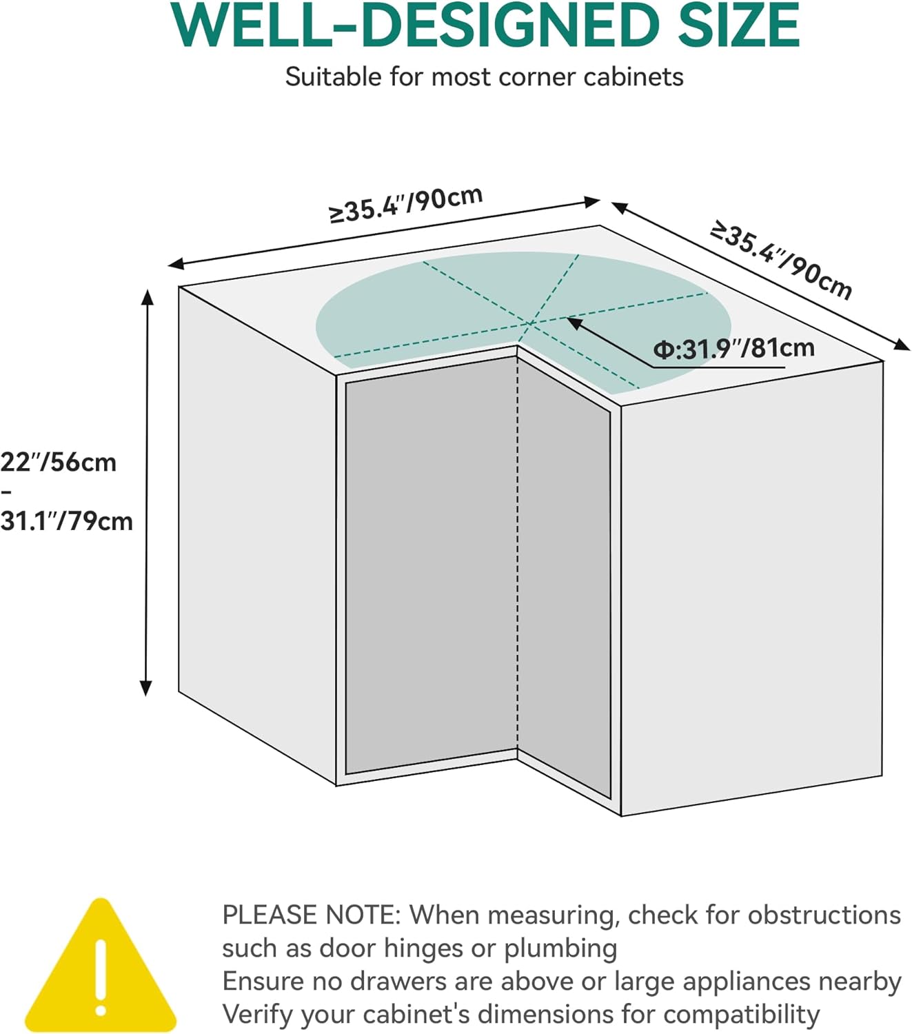 YITAHOME 31" Lazy Susan Turntable with Chrome Pie-Cut Design, 270° Chrome Corner Organizer with 2 Shelves and Adjustable Height for Cabinet, Silver