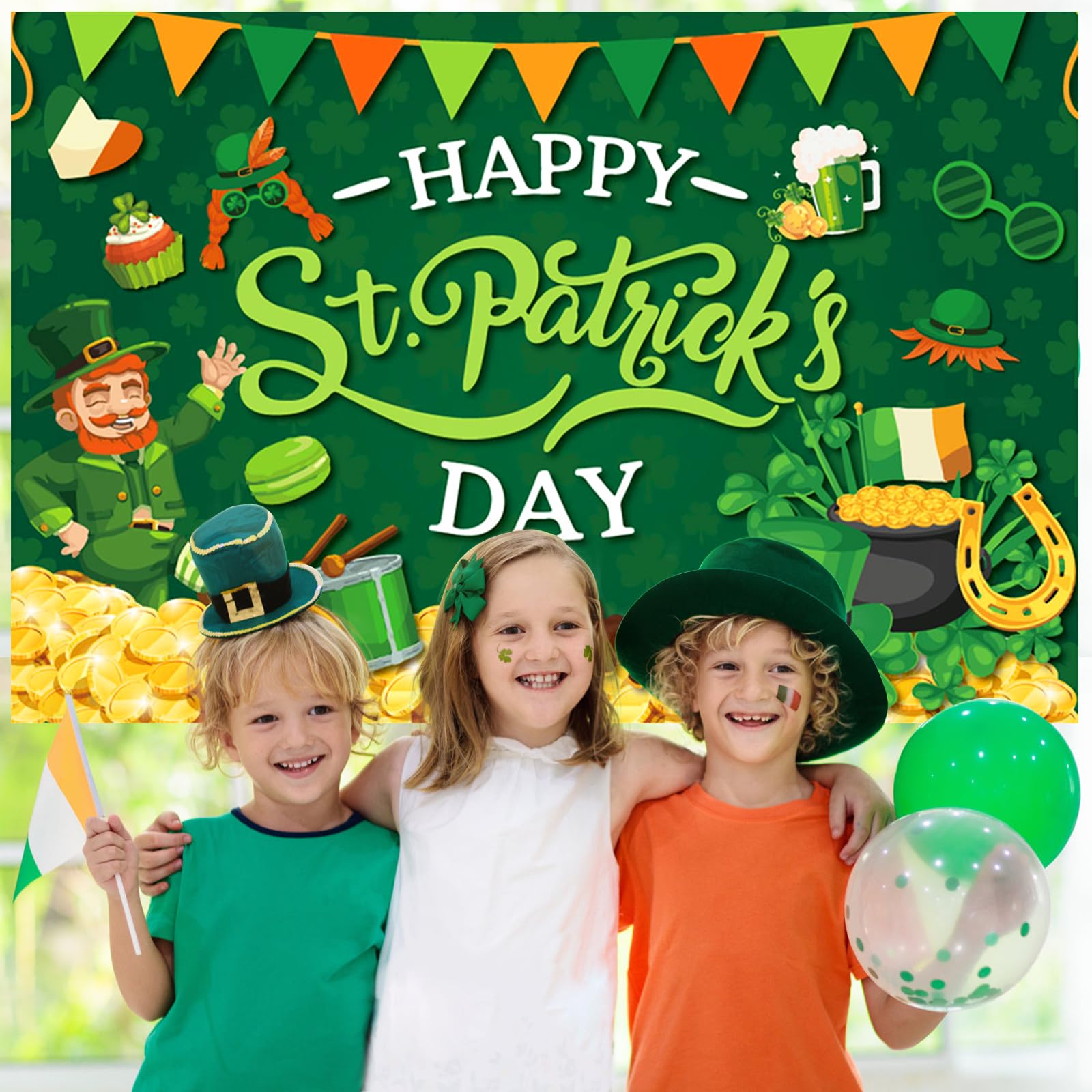 St. Patrick's Day Banner – 183,9x111,8 Cm, Kleeblatt-Deko Für Partys