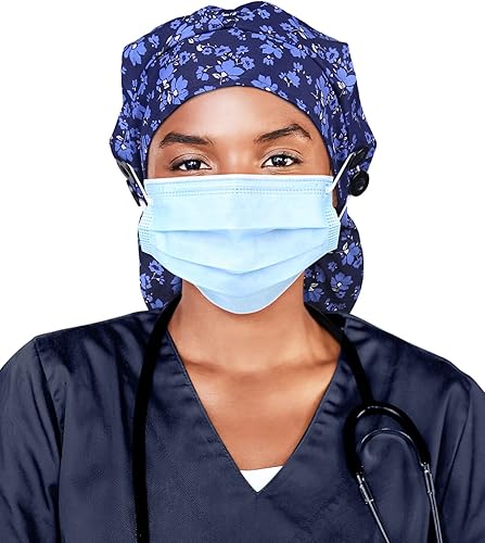 Miniatura 9 de Gorro de trabajo forrado de satén con botón para mujeres de cabello largo