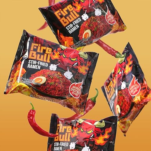 Miniatura 7 de Ramen Fire-Bull - Ramen picante intenso salteado  Auténtico calor coreano se une a la delicia sabrosa  Fideos gruesos y masticables  Comida rápida y