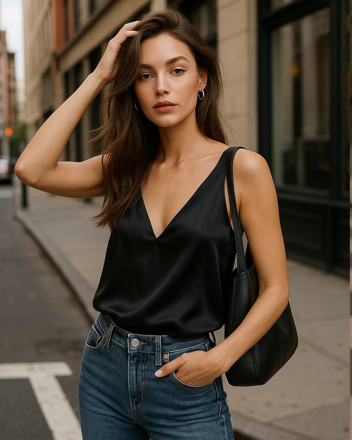 Geyoga 2 Pack Womens Silk Satin Tank Tops V Neck Blouses Sleeveless Casual Tank Shirts Cami Shirt Basic Camisole - Image 5