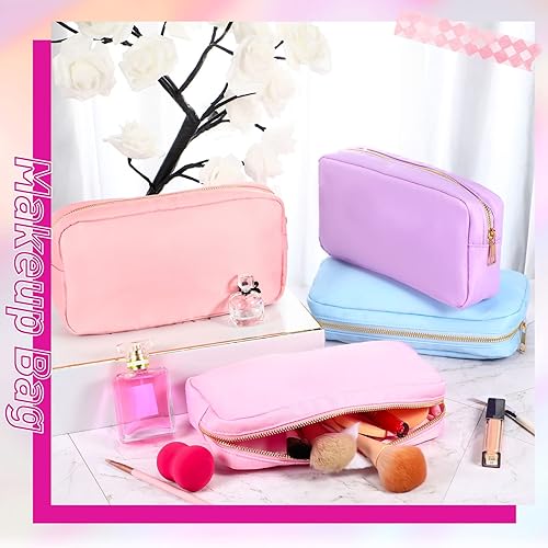Miniatura 5 de Sweetude 6 bolsas de maquillaje de nailon para viaje, bolsa de nailon con cremallera, bolsa de cosméticos para mujeres, niñas, organizador de