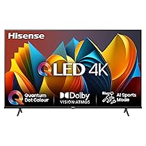 Hisense TV 55″ QLED 4K 55E77NQ, Smart TV VIDAA U7, Dolby Vision, HDR 10+, Game Mode Plus, Dolby Atmos, Alexa Built-in, VIDAA Voice, Tuner DVB-T2, S2 HEVC 10, lativù 4K
