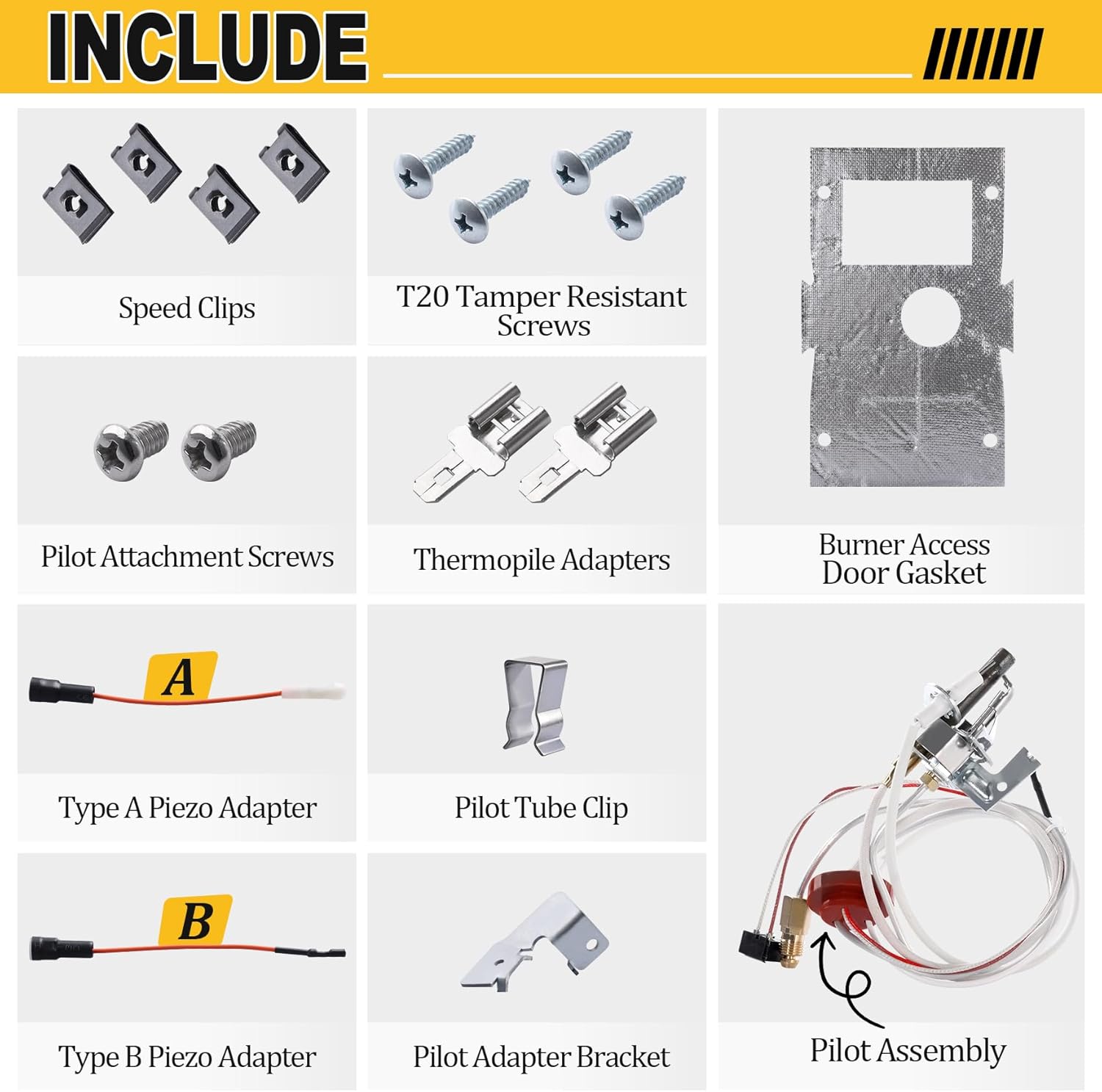 SP21058 Replacement for Rheem Pilot Assembly Compatible with Select Rheem Ruud Water Heaters, Replacement for Rheem Water Heater Parts, Water Heater Burner Assembly with Thermopile and Thermocouple