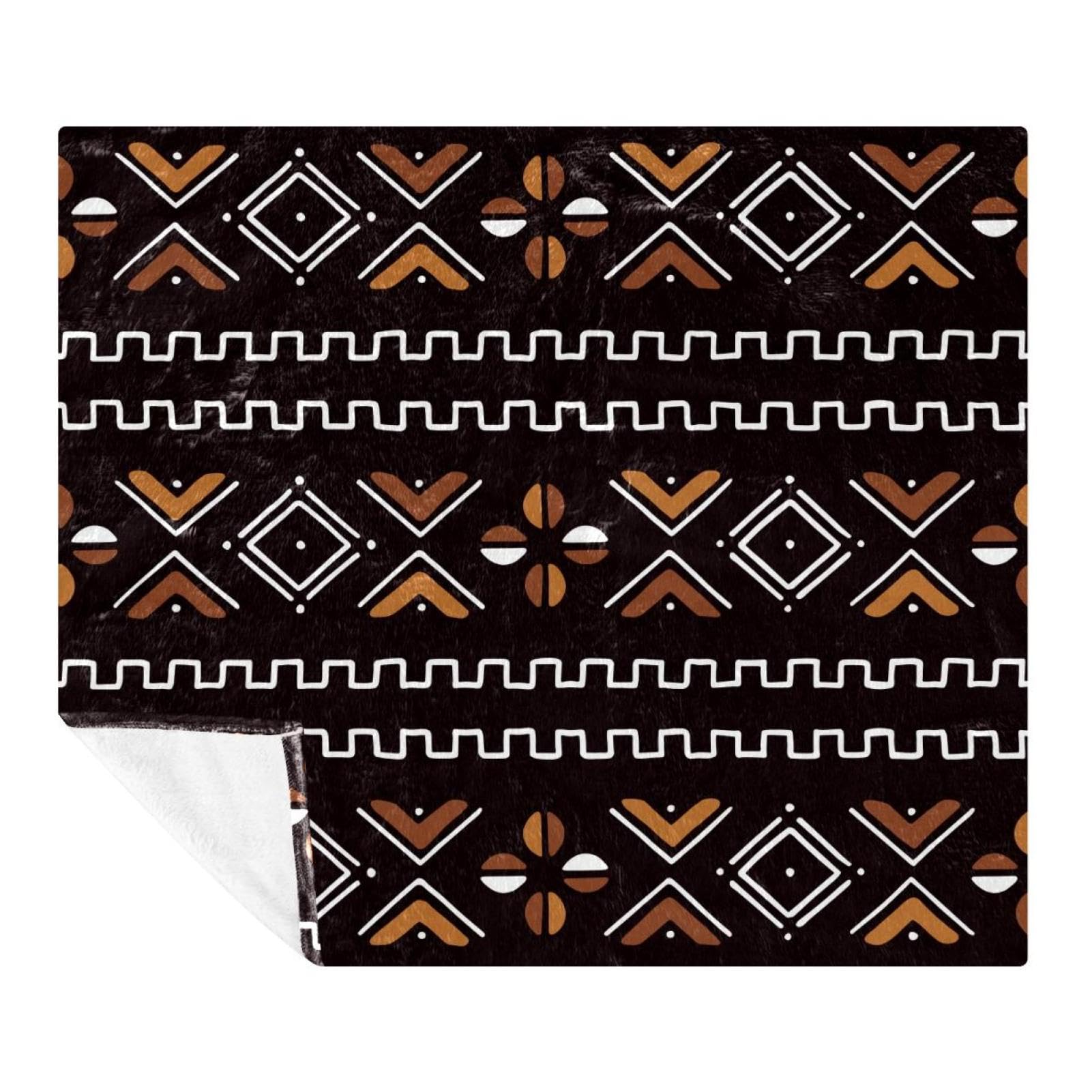Couverture douce pour canapé et voyage avec motif tribal africain en plaid polaire