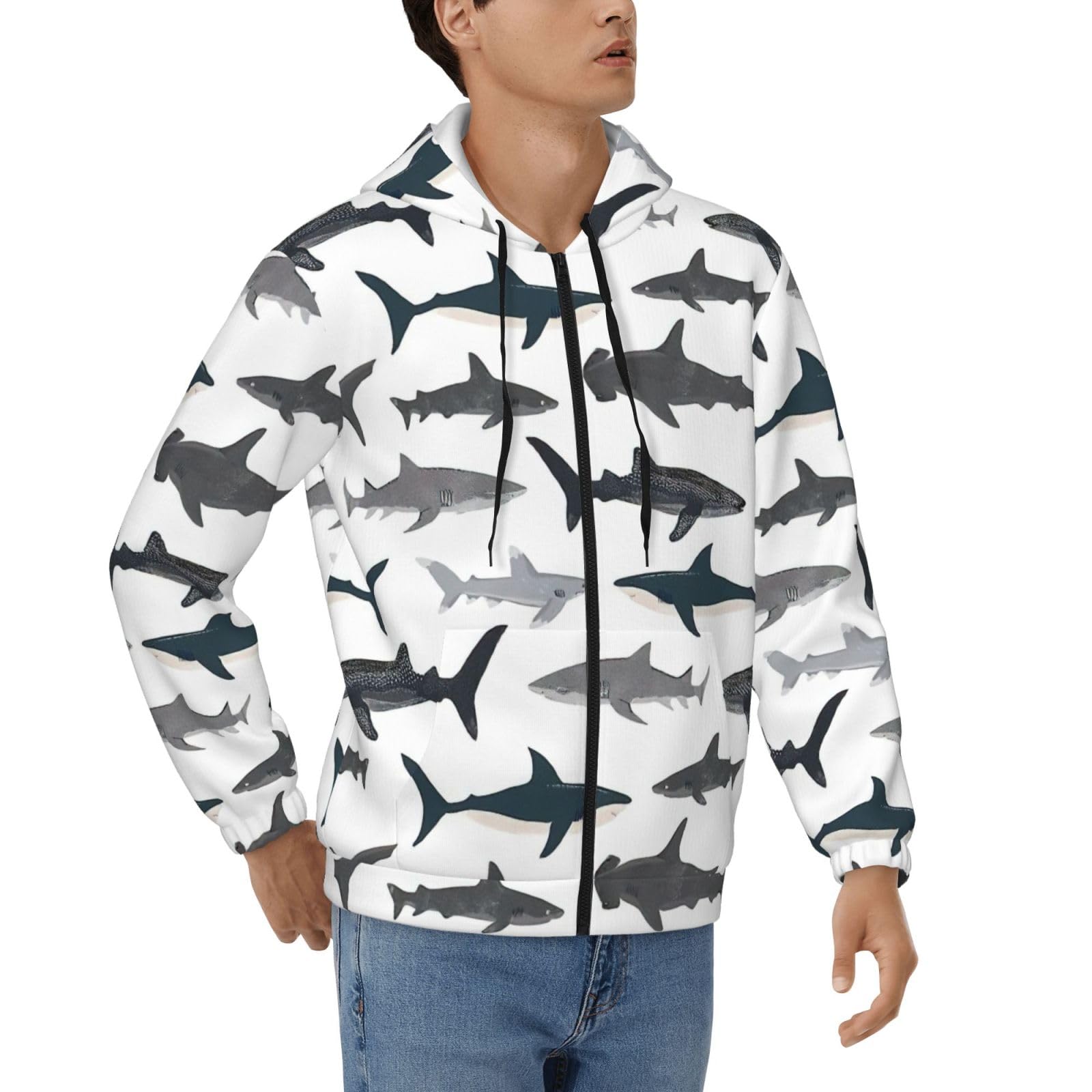 Sweat à capuche thermique Sharks pour homme contre le froid marin - 8