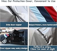 Vista 3 de Funda impermeable para automóvil Dacia Sandero Stepway, fundas de automóvil para exteriores, impermeables, transpirables, grandes, con cremallera