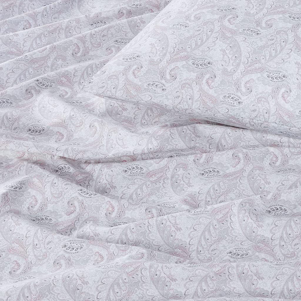 Comfort Spaces 144TC Cotton Sheet Set Breathable, Lightweight, Soft with Elastic Deep Pocket, Modern All Season Cozy Bedding, Matching Pillow Case, Twin, Aster Blush 3 Piece