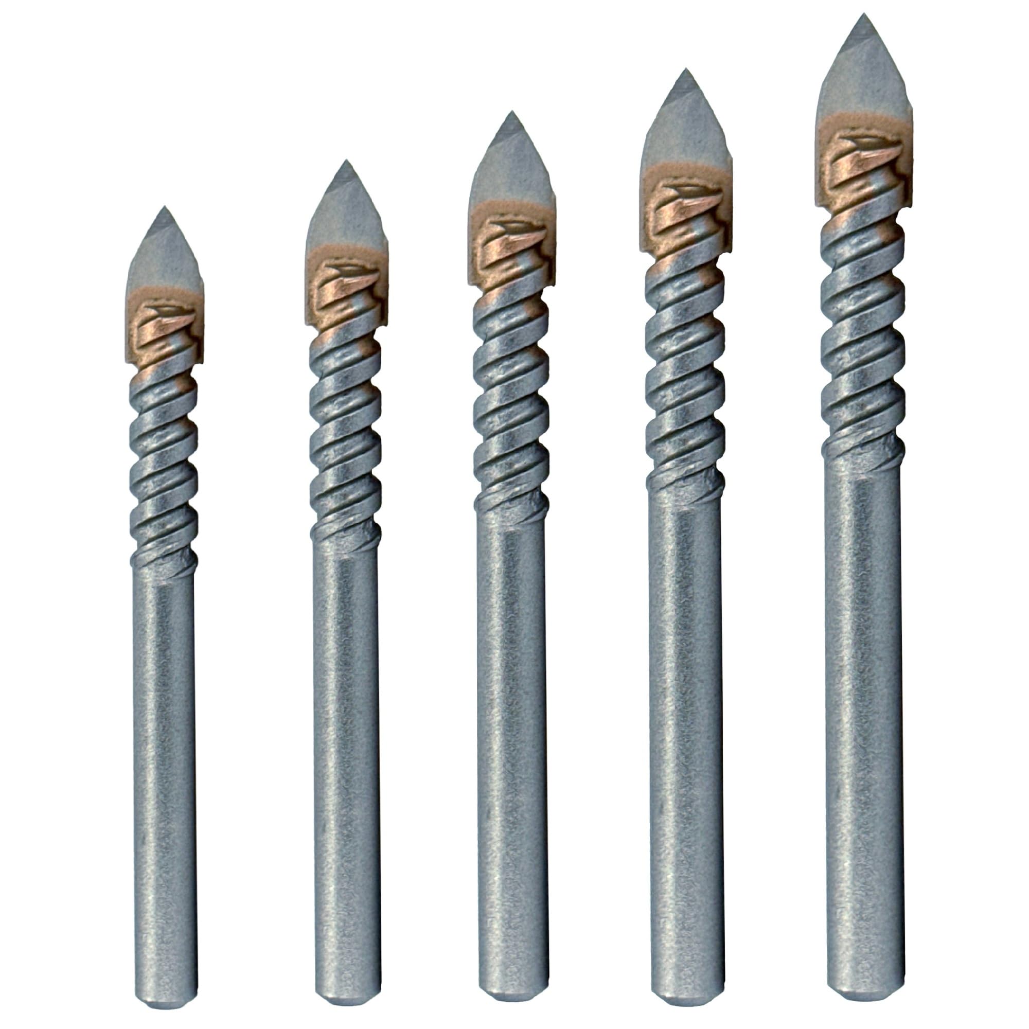 Drill America DWDGD-SET - Juego de brocas de cristal con punta de carburo y azulejos, 5 piezas, tamaños de 1/8" a 3/8"