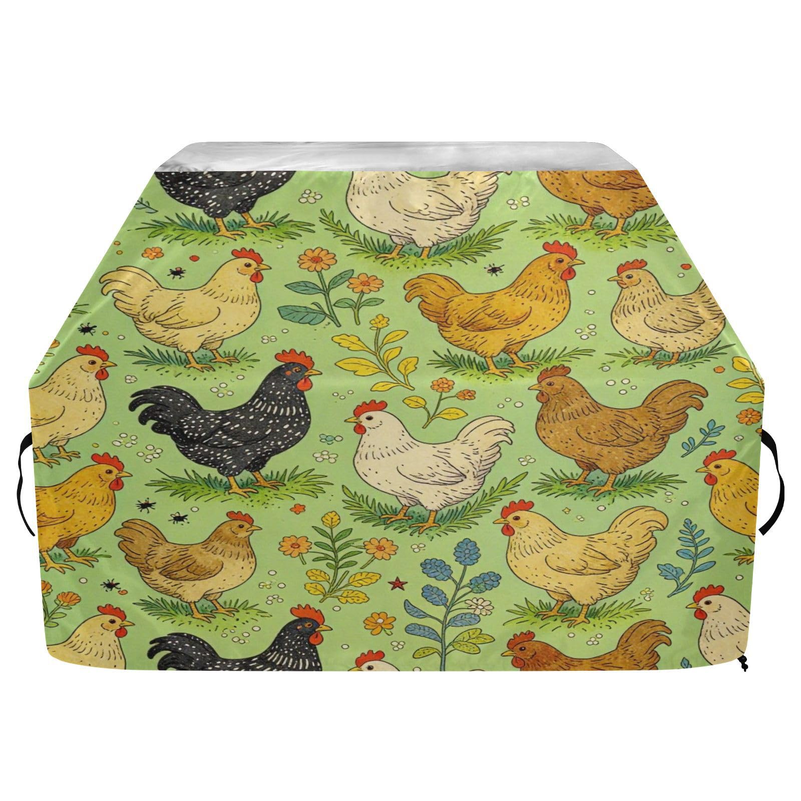 Pokrowiec na grilla na patio, 150 cm, wytrzymały, odporny na rozdarcie, odporny na blaknięcie, materiał na zewnątrz, patio, pokrowiec na grilla, vintage, zwierzę gospodarskie, miłośnik kurczaków