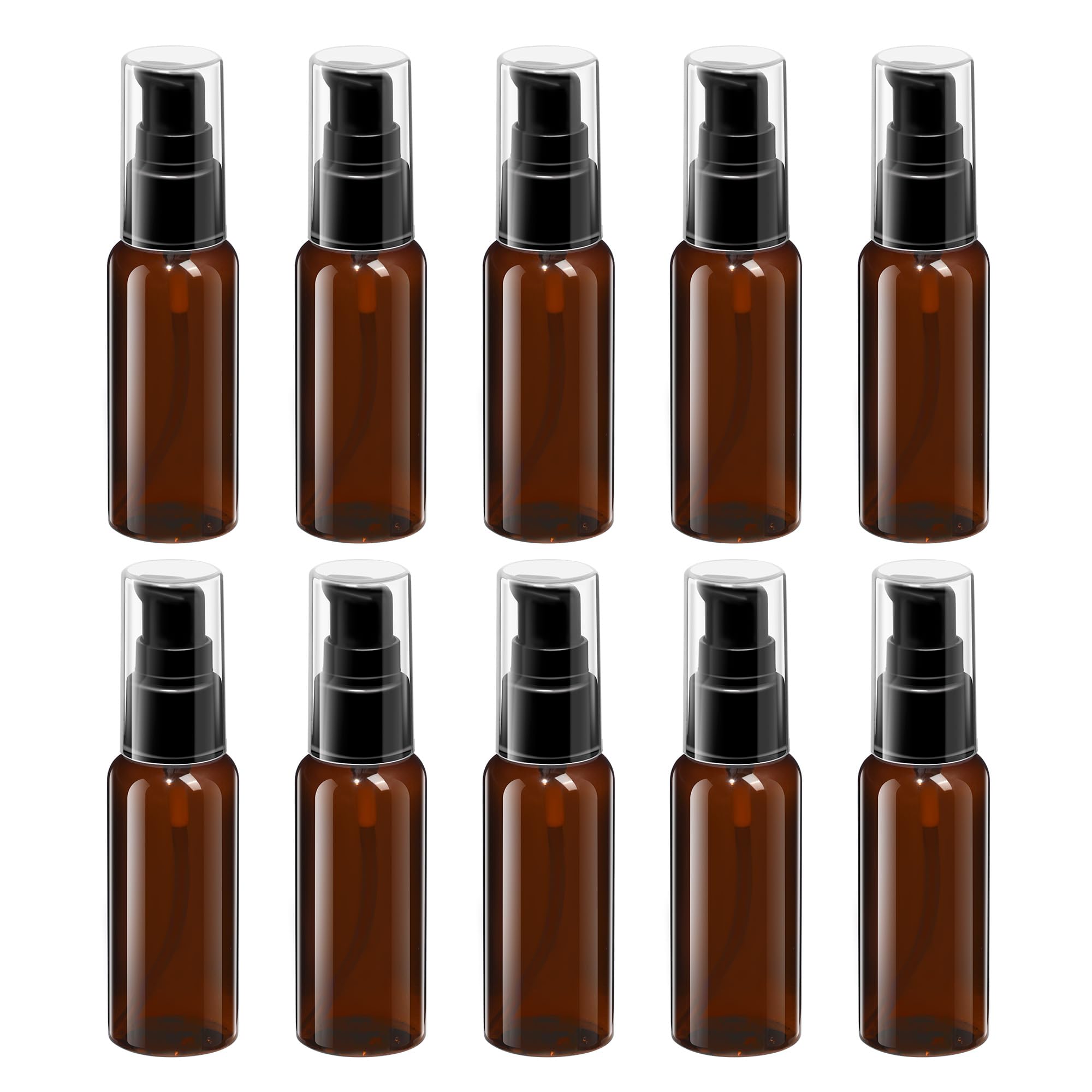 Botellas de plástico para cosméticos y líquidos transparentes con tapa de 2 onzas